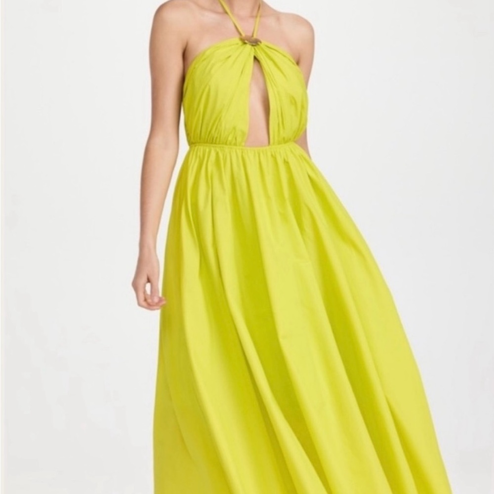 STAUD Danielle Dress in Electric Lime, Size 4